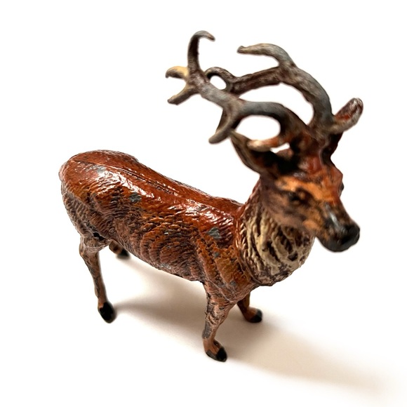Vintage Cast Metal Reindeer Lead Antler Putz Germany - Picture 2 of 10